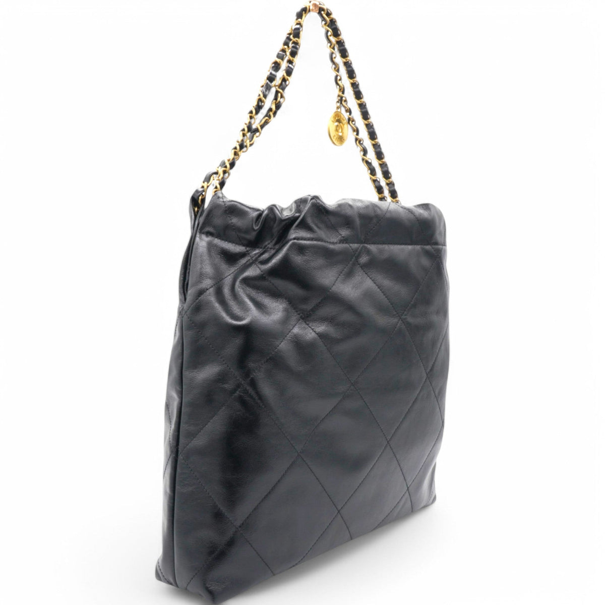 Chanel Shiny Quilted Medium Chanel 22 Black