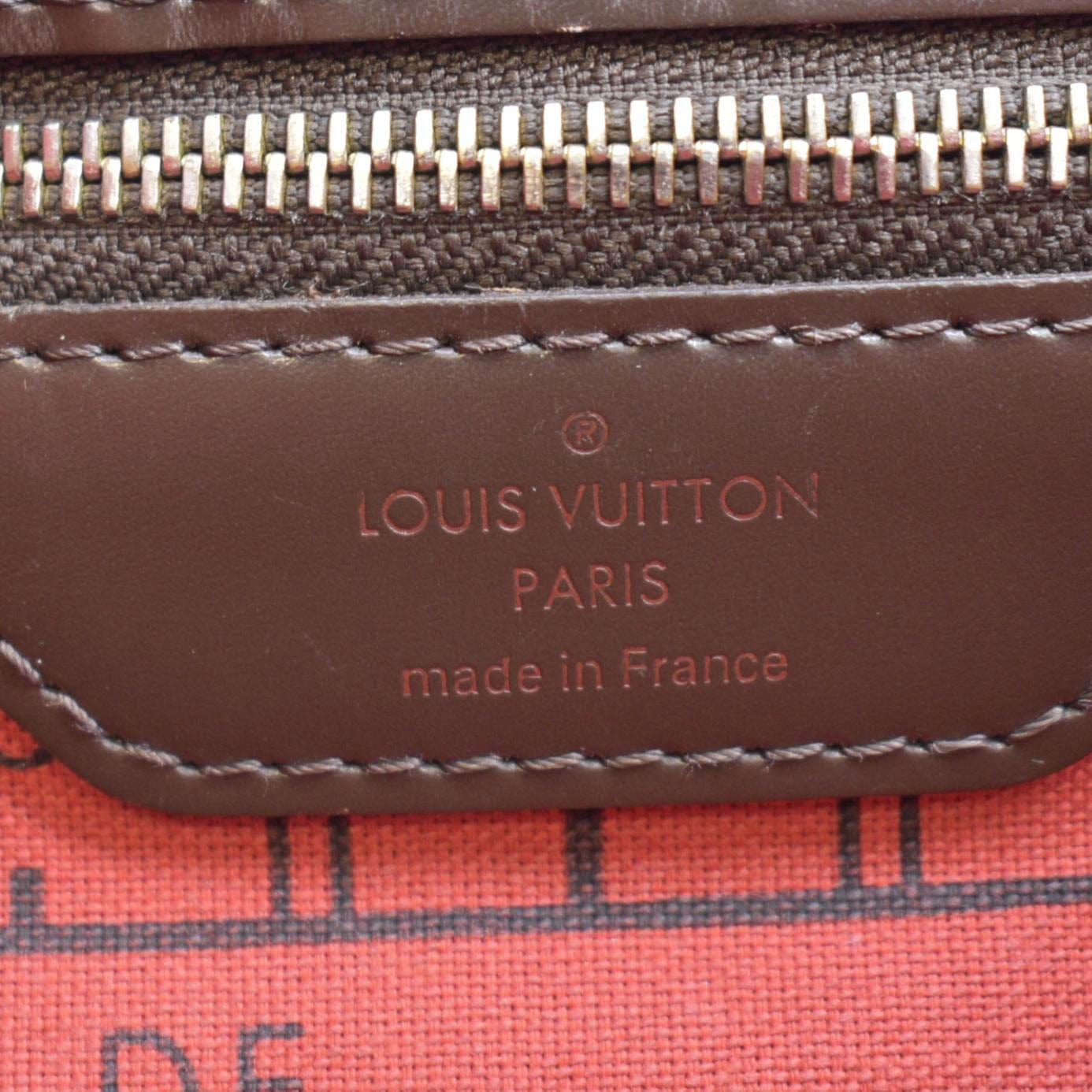 LOUIS VUITTON Neverfull PM Damier Ebene Tote Shoulder Bag Brown