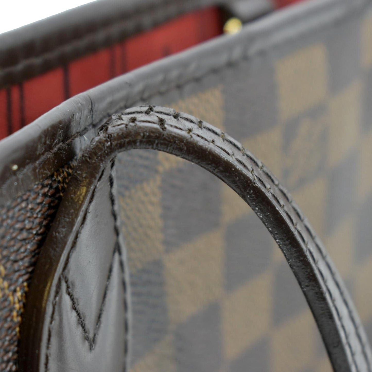 LOUIS VUITTON Neverfull PM Damier Ebene Tote Shoulder Bag Brown