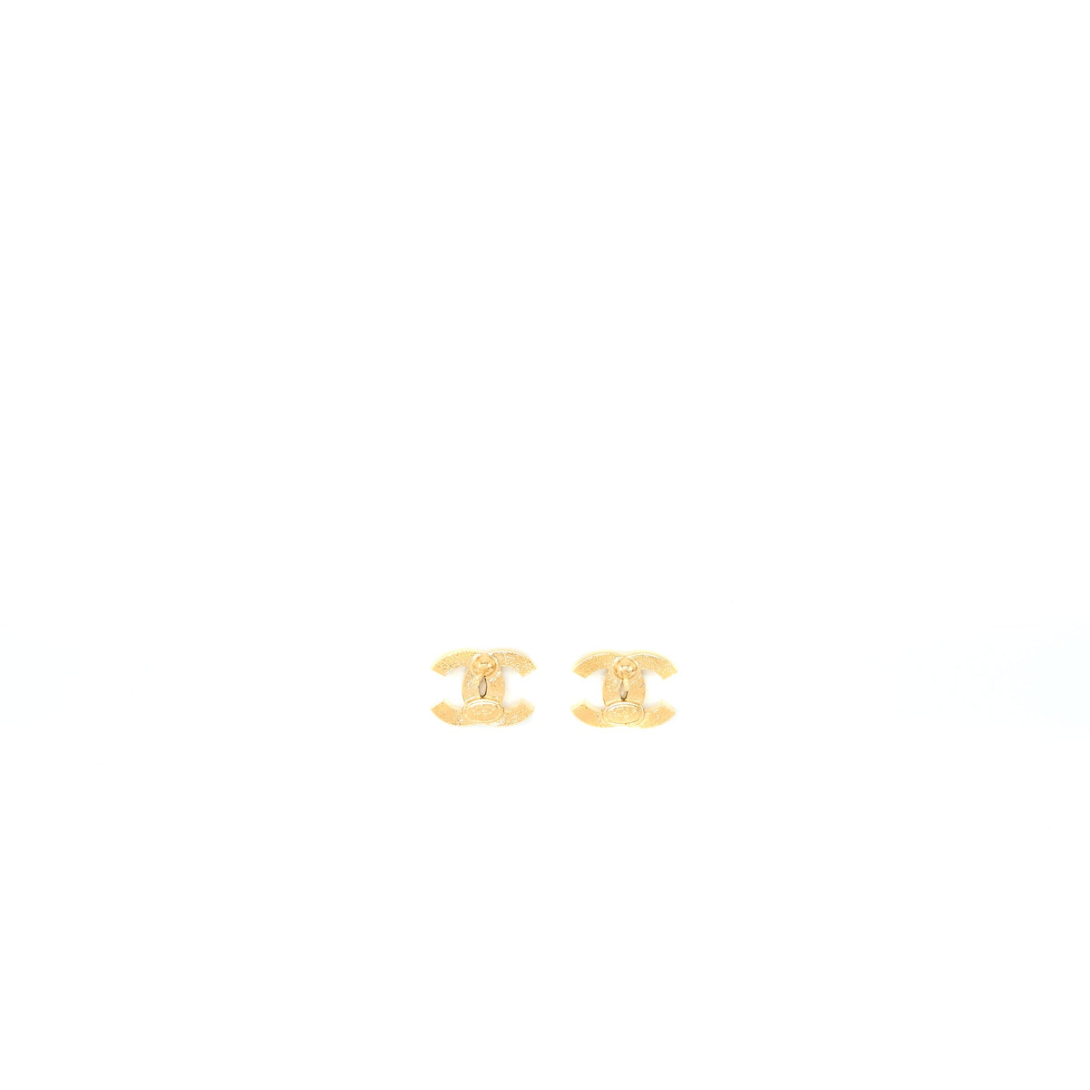 Chanel Mini Pearl CC Logo Earrings Gold Tone