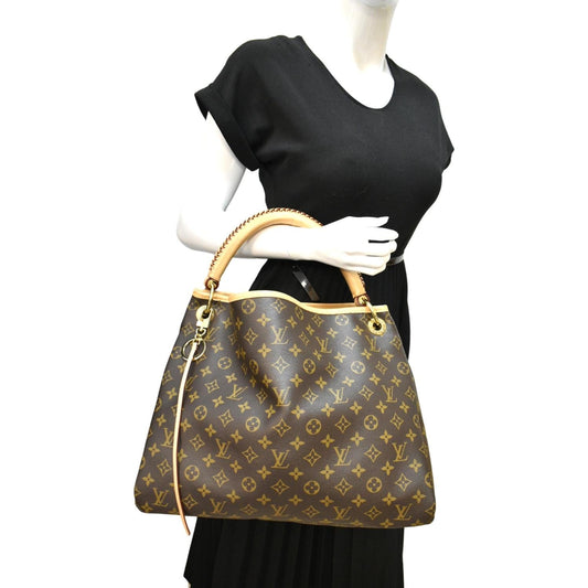 Louis Vuitton Artsy MM Monogram Canvas Hobo Bag Brown