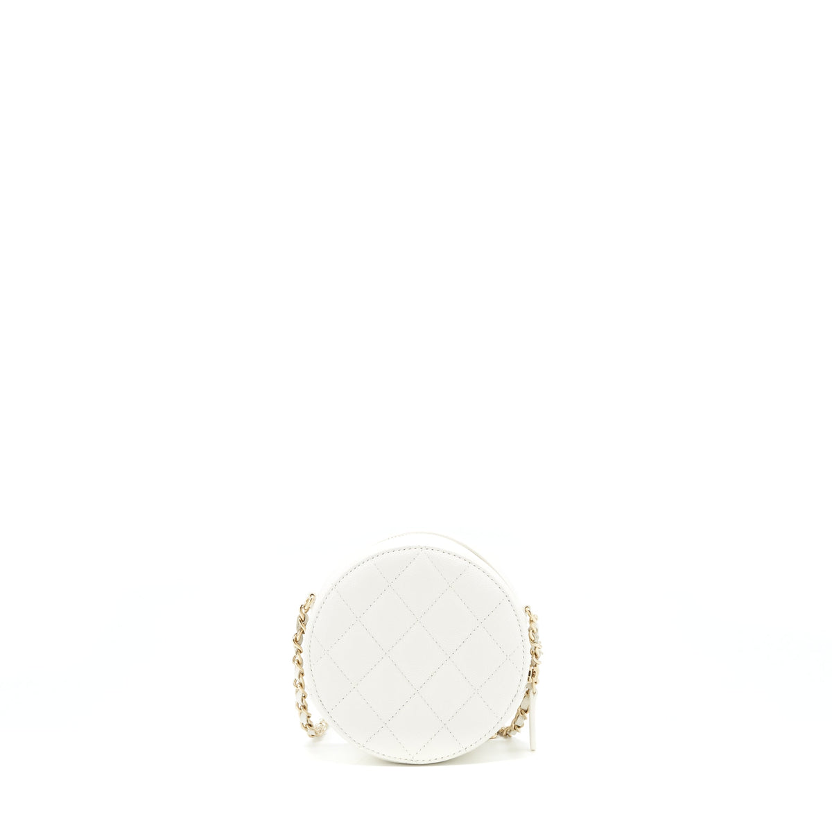 Chanel Round mini Bag Caviar white LGHW