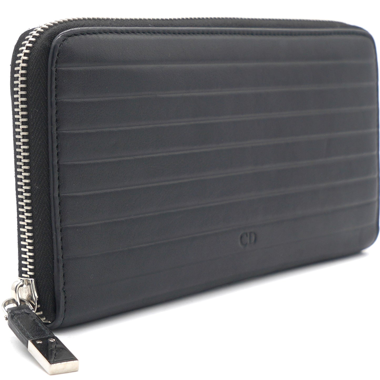 Dior Black Leather Zippy Wallet