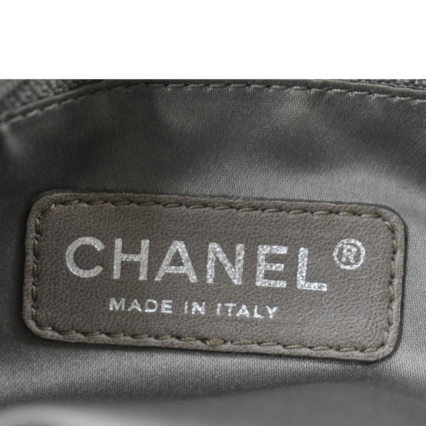 CHANEL Rodeo Drive Perforated Leather Shoulder Bag Metallic Silver