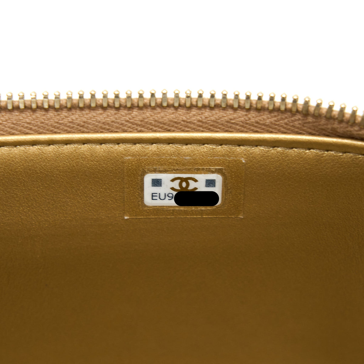 Chanel Pearl Crush Long Vanity Case Lambskin Dark Beige GHW