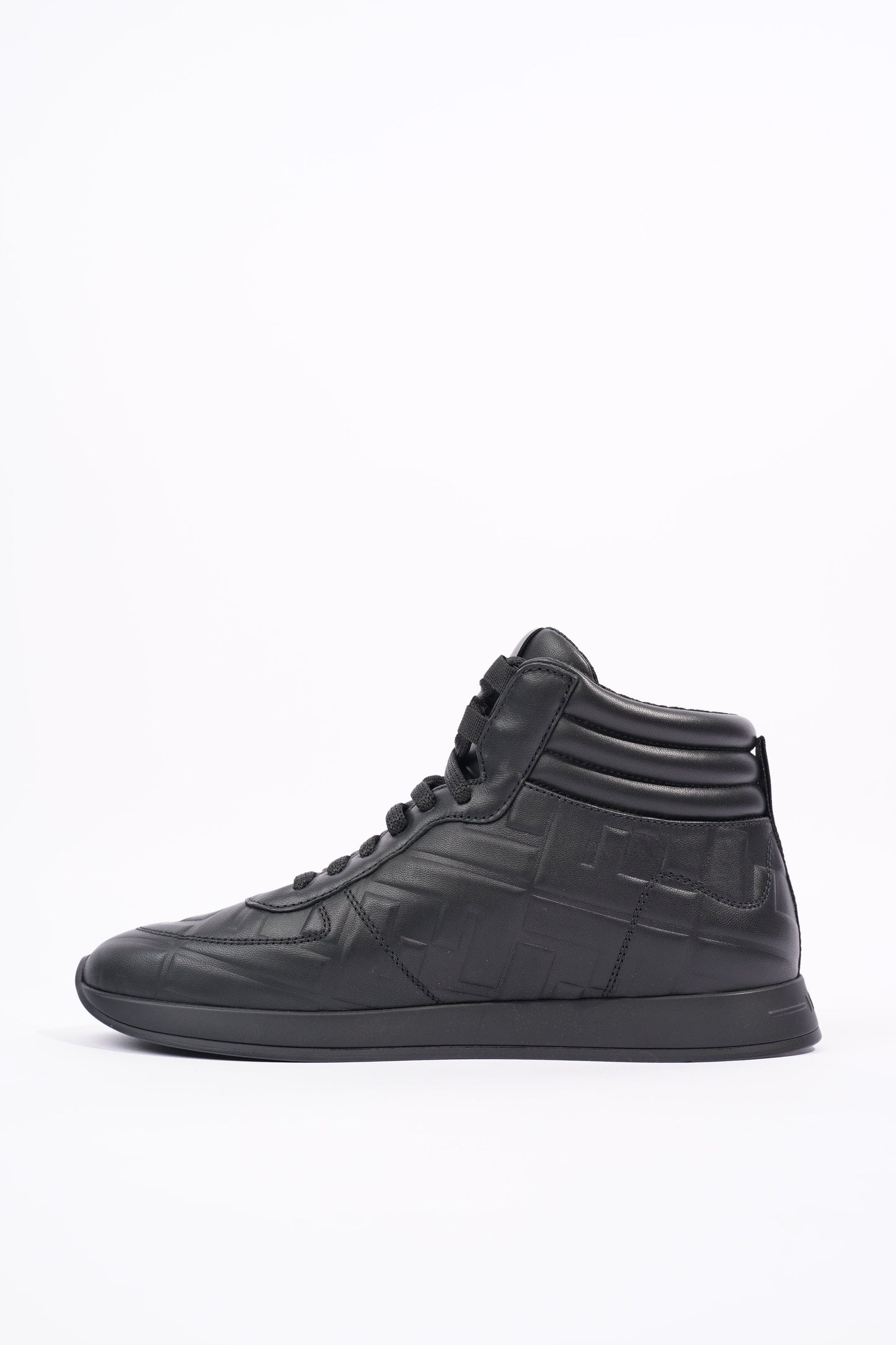 Fendi Womens Embossed Motif High Top Sneaker Black EU 36 / UK 3