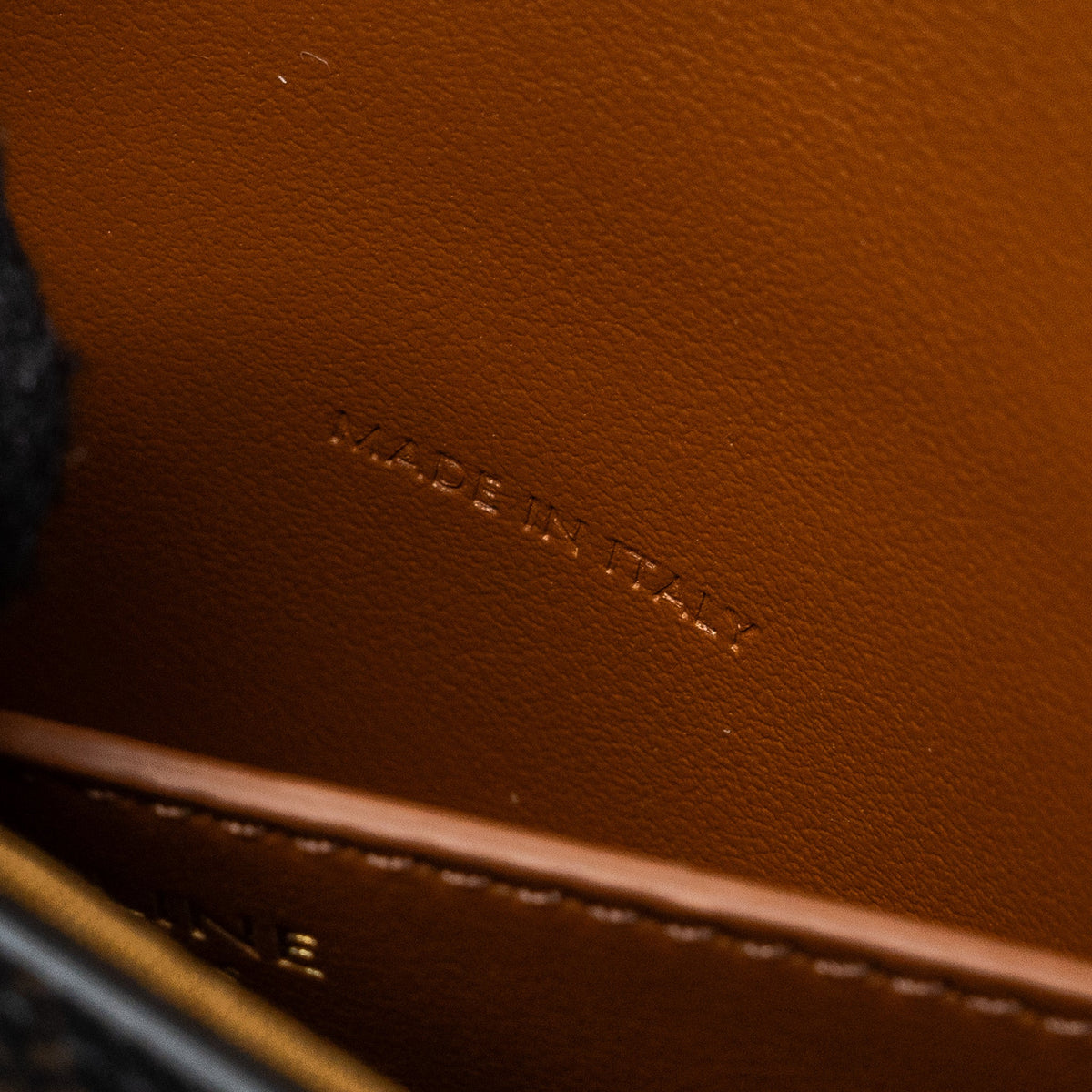 Celine Clutch On Strap Tabou Triomphe Canvas/ Calfskin Tan GHW