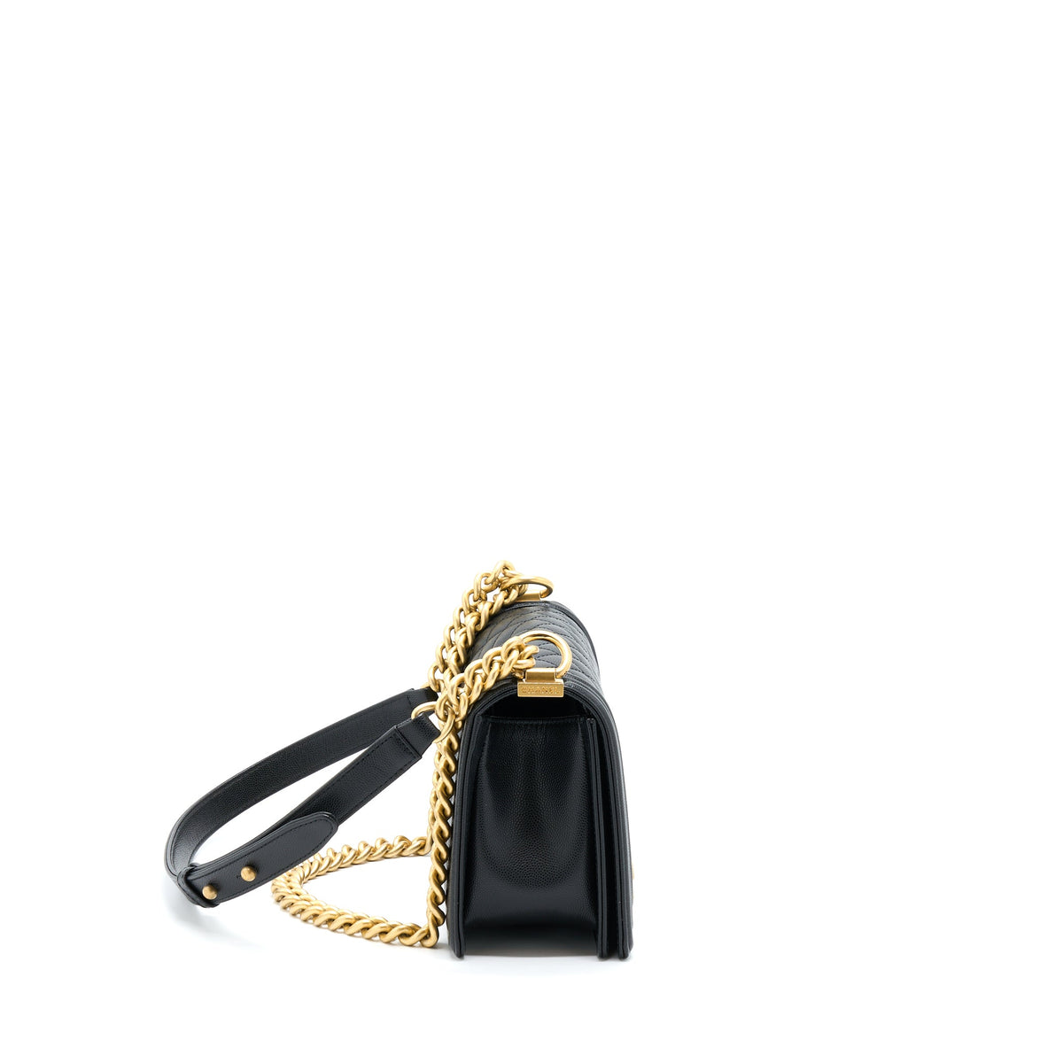 Chanel Medium Boy Bag Caviar Black Brushed GHW