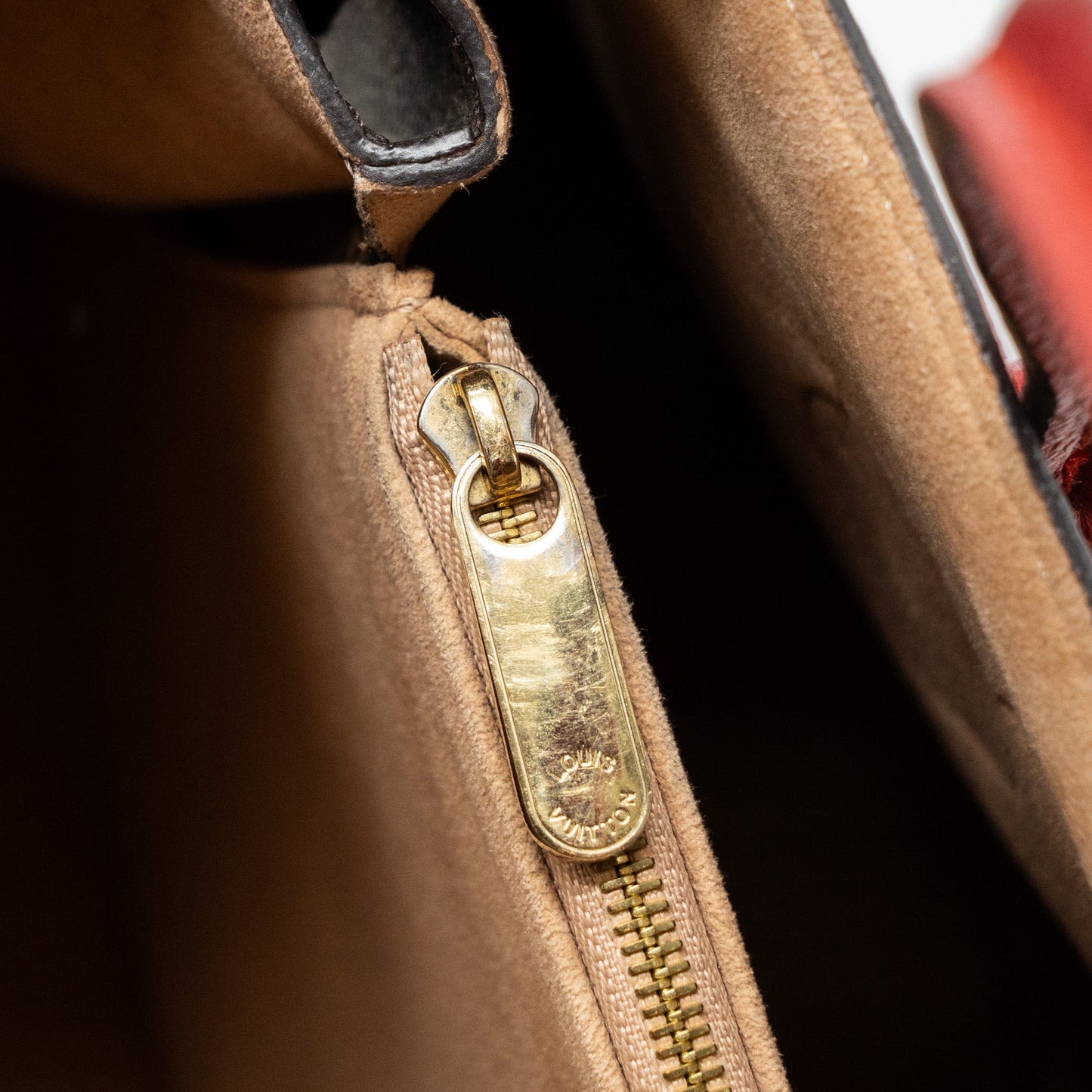 Louis Vuitton top handle tote bag monogram canvas / red GHW