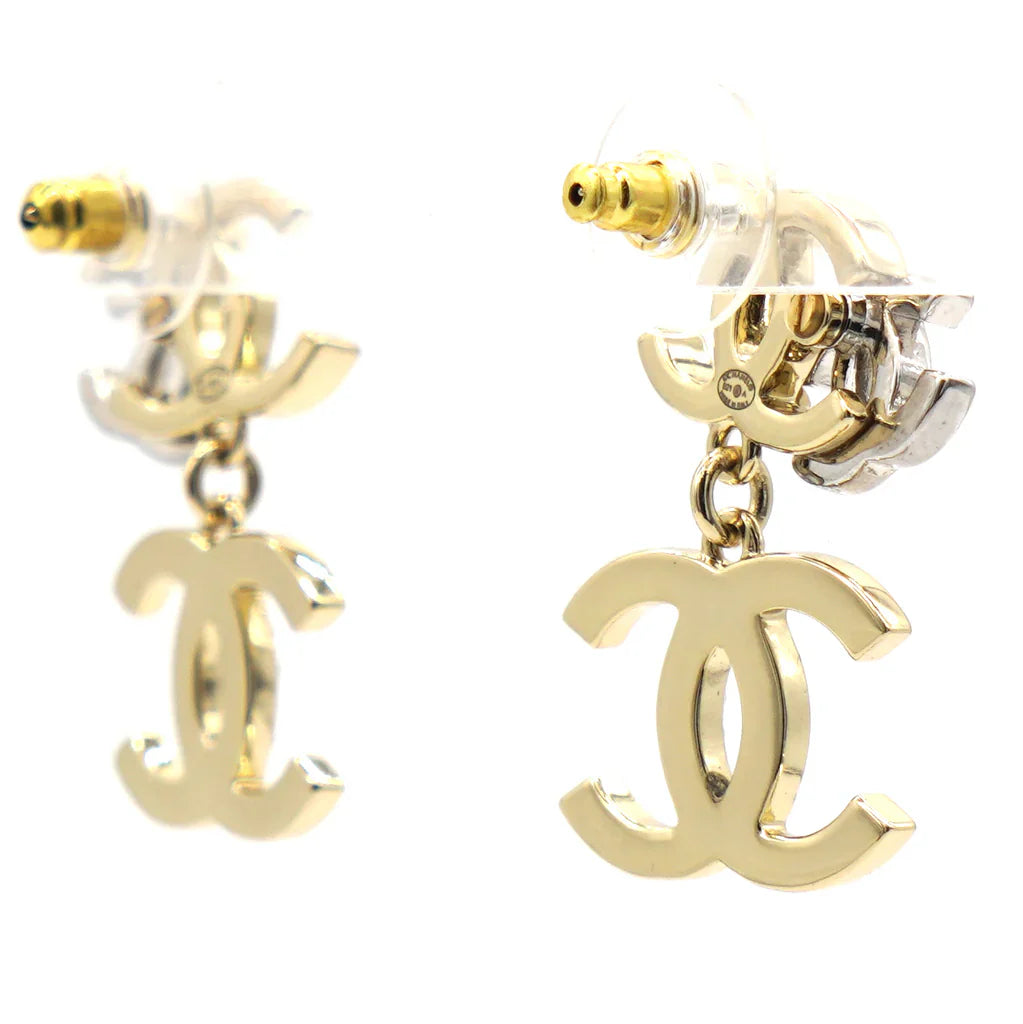 Chanel Triple CC Crystal Drop Earrings