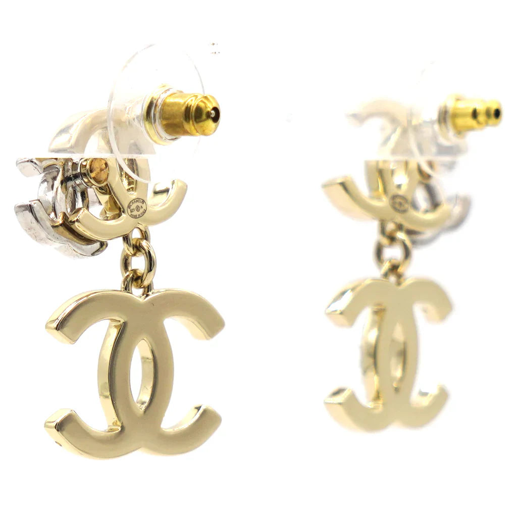 Chanel Triple CC Crystal Drop Earrings