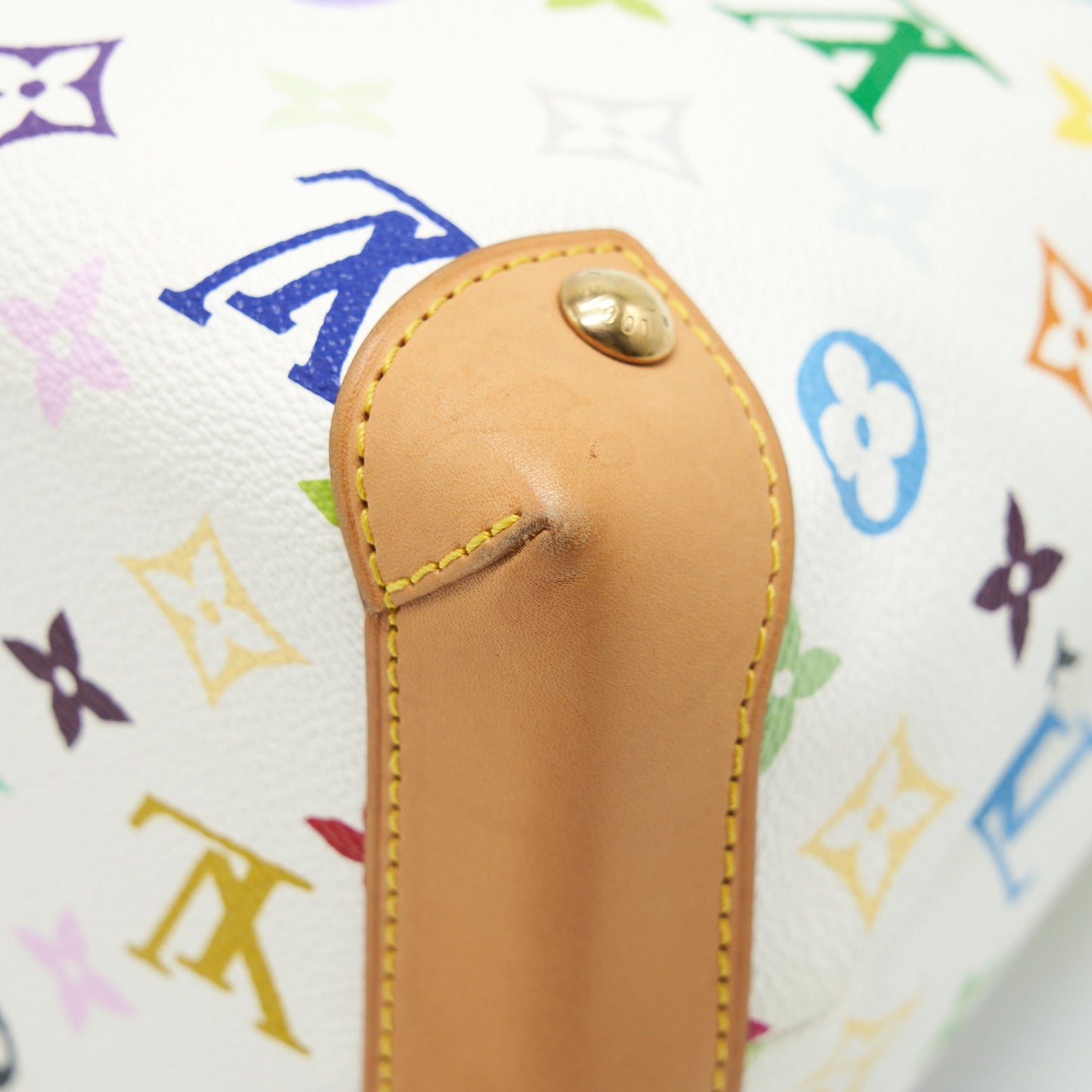Louis Vuitton Vintage Tote Bag White/Multicolour GHW
