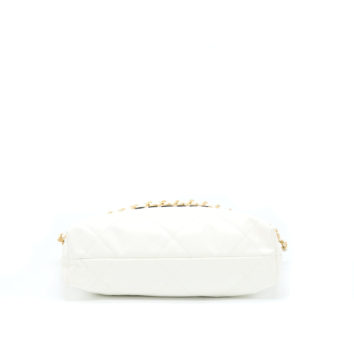 Chanel Small 22 Bag Shiny Calfskin White GHW (Microchip)