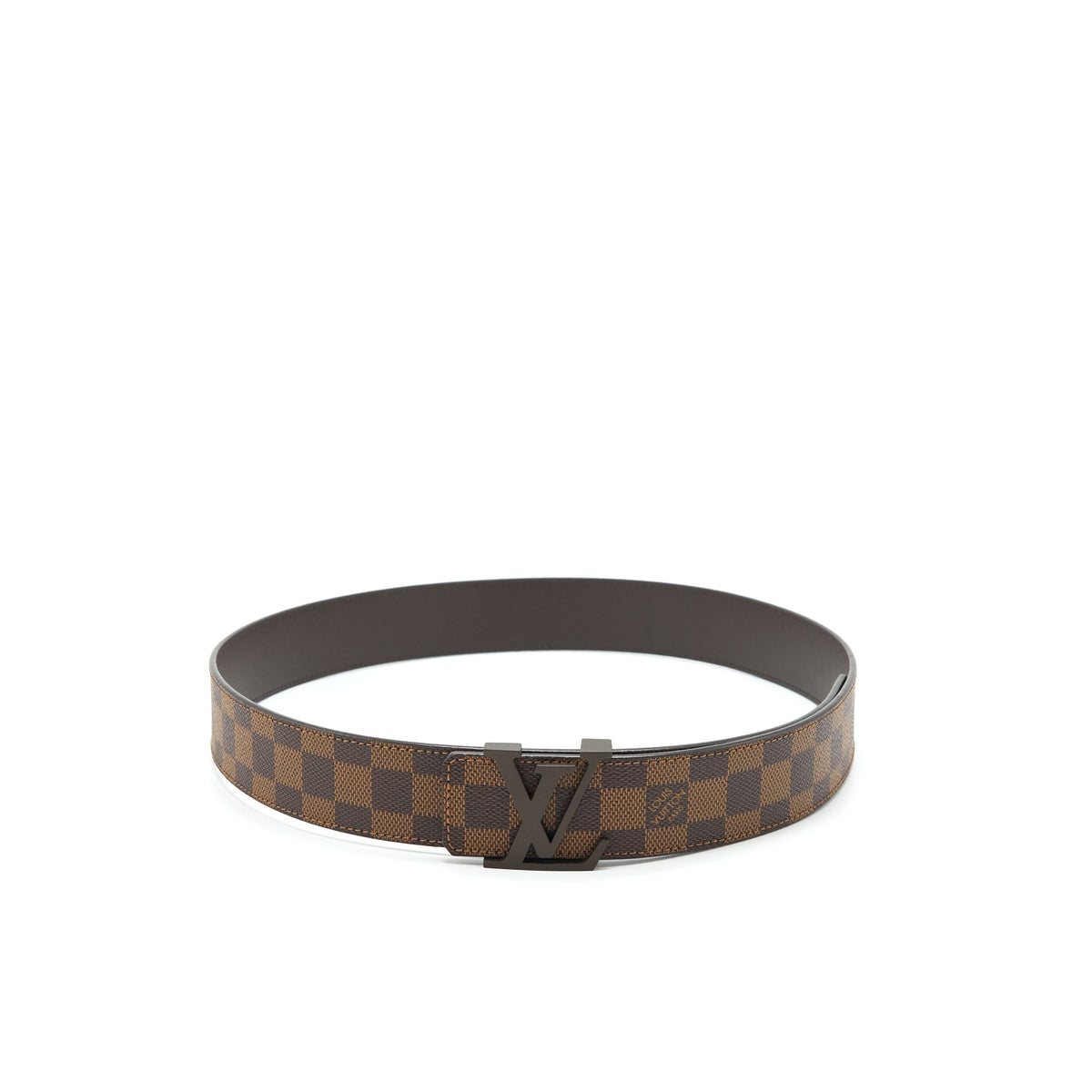 Louis Vuitton Size 95 Belt Damier Ebene Brushed Gold Hardware