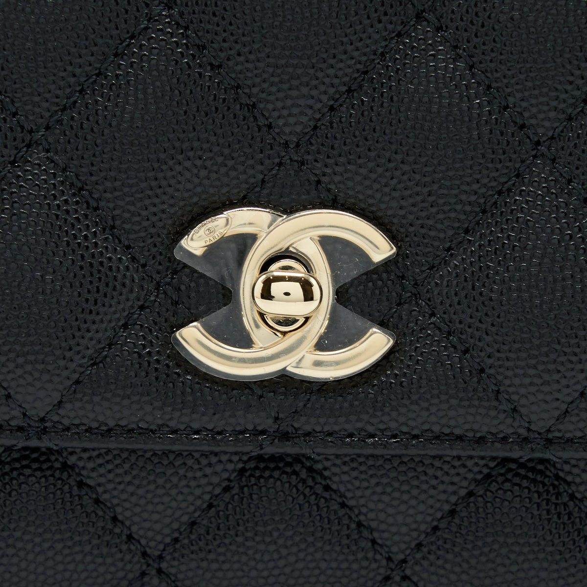 Chanel Mini Coco Handle Bag With Dark Red Handle Caviar Black LGHW(Microchip)