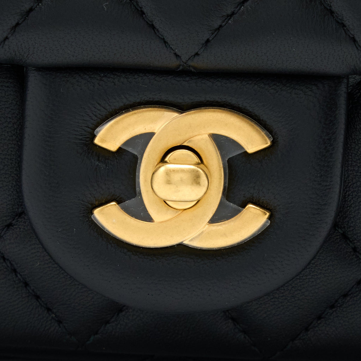 Chanel Pearl Crush Mini Rectangular Flap Bag Lambskin Black GHW (Microchip)