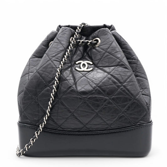 Chanel Aged Quilted Gabrielle Backpack Black