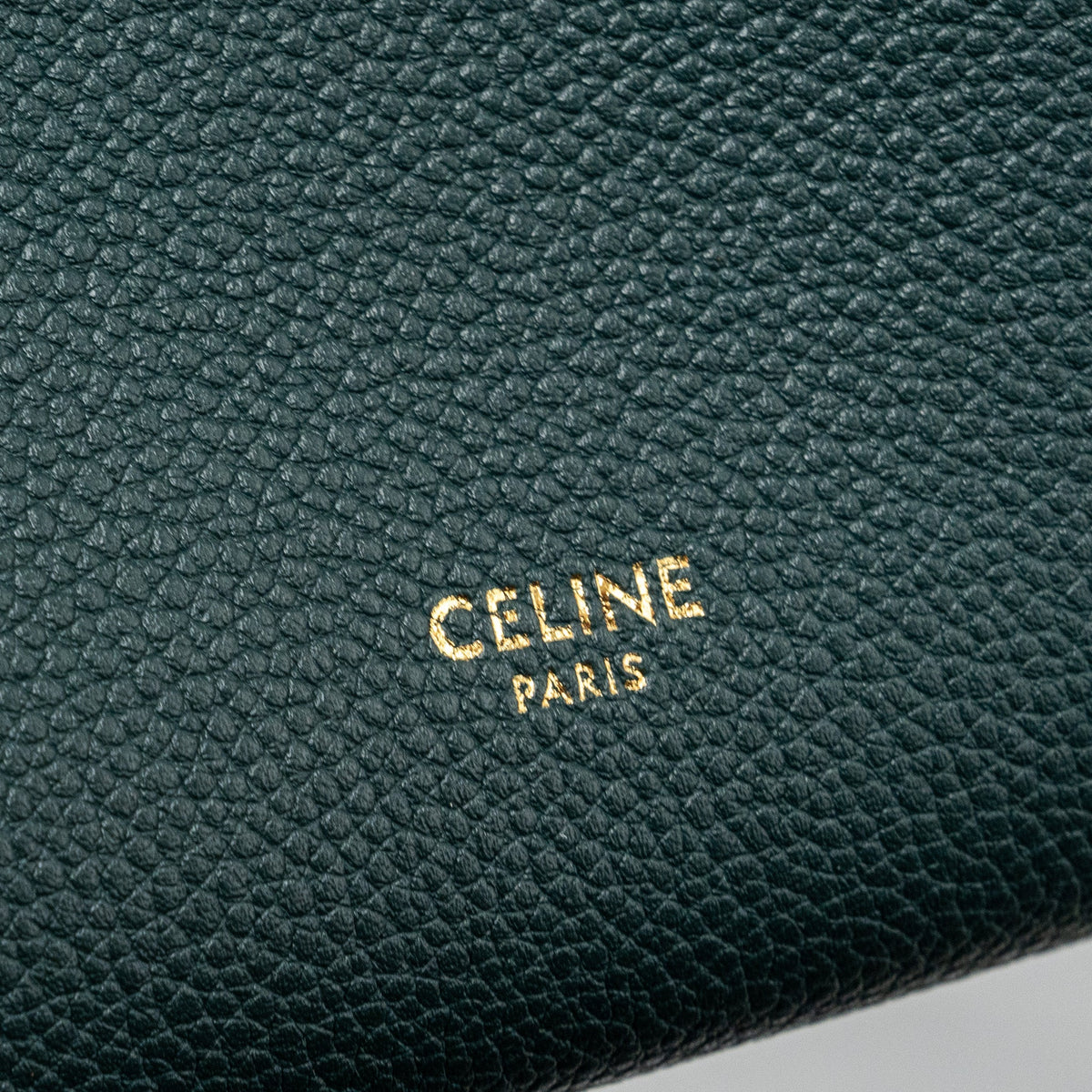 CELINE SMALL SANGLE BUCKET BAG CALFSKIN DARK GREEN GHW