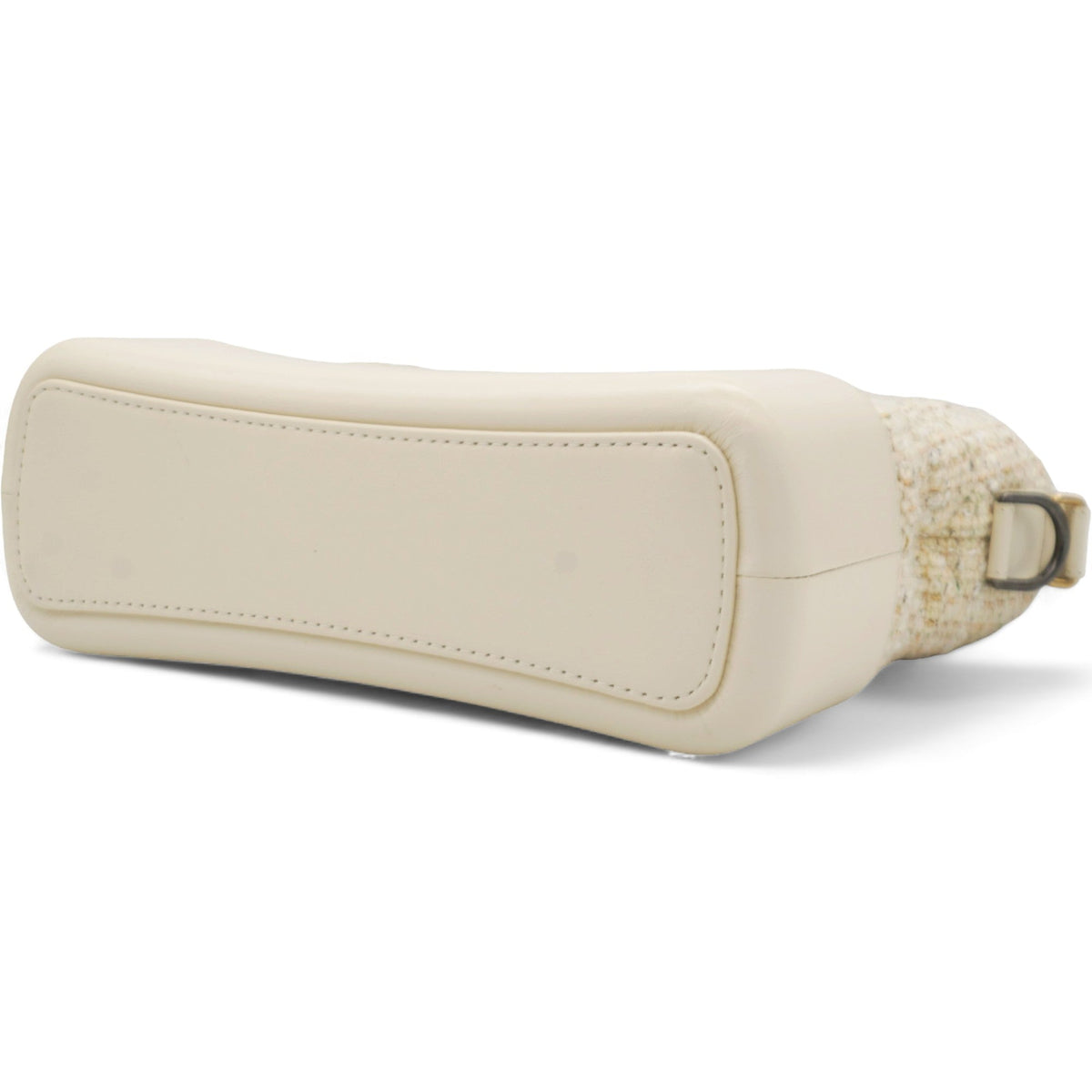 Chanel Tweed Calfskin Quilted Medium Gabrielle Hobo White