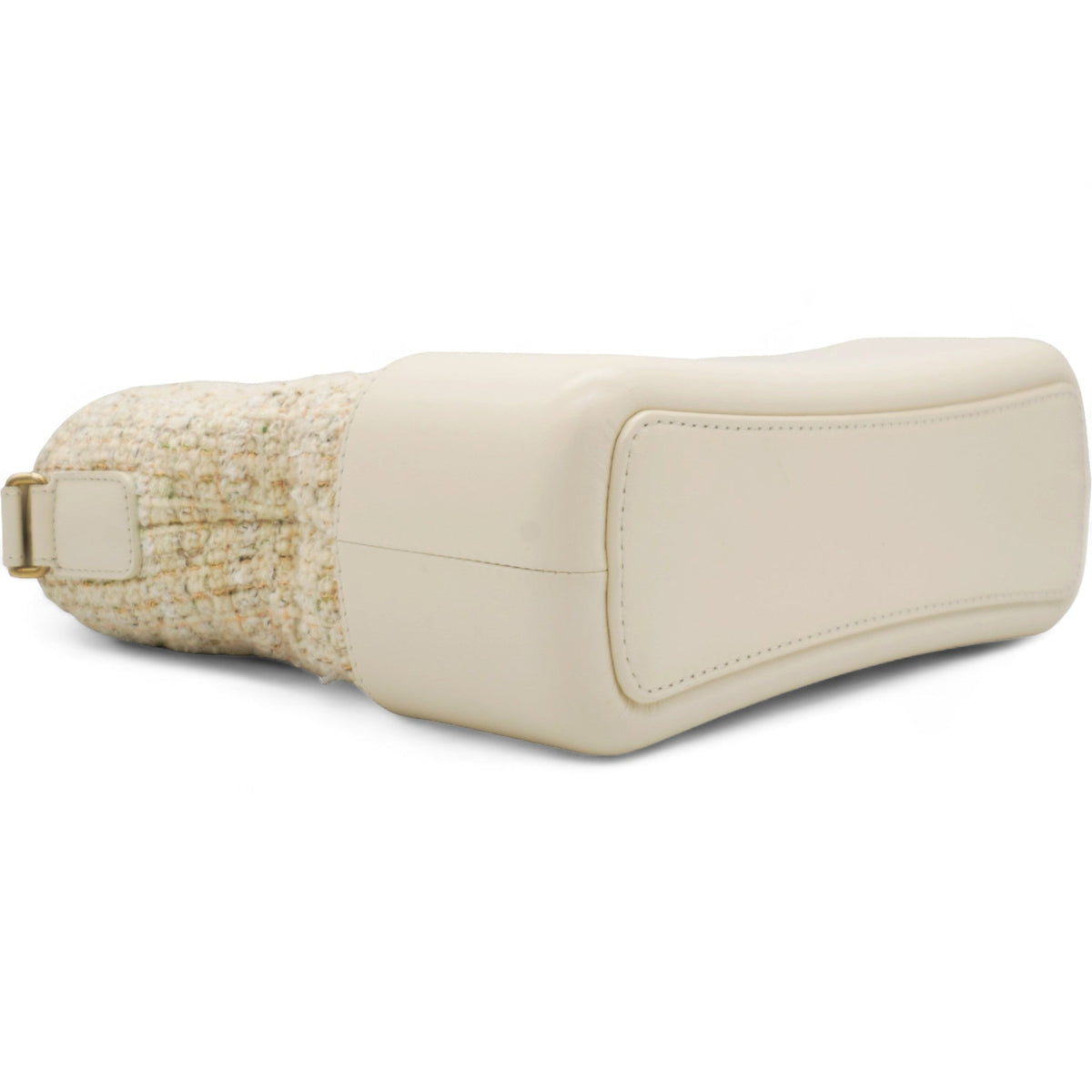 Chanel Tweed Calfskin Quilted Medium Gabrielle Hobo White