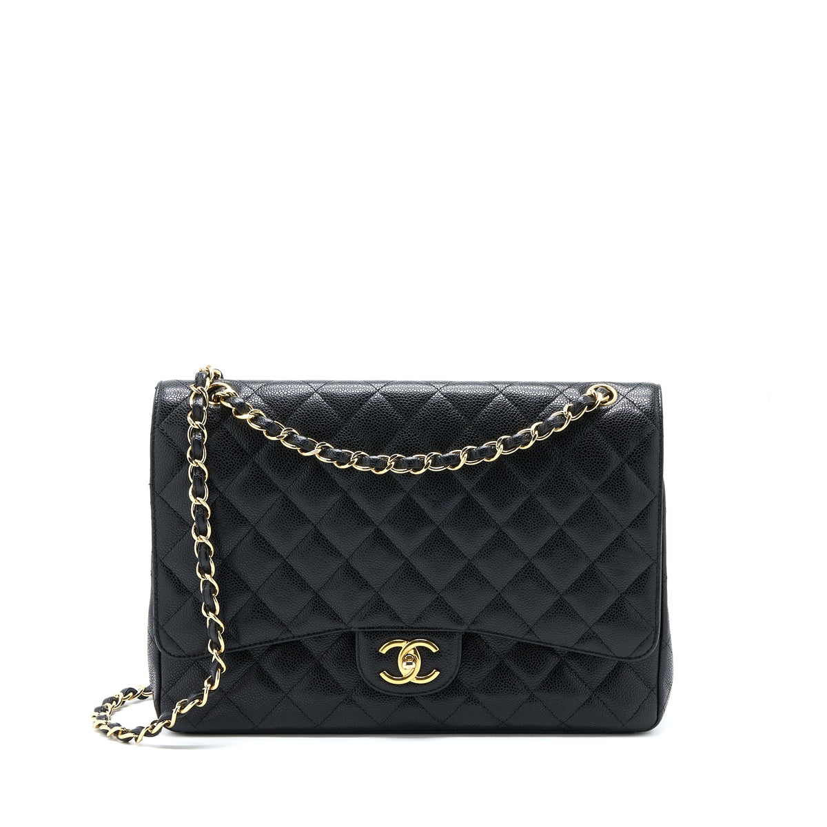 Chanel Maxi Classic Double Flap Bag Caviar Black GHW