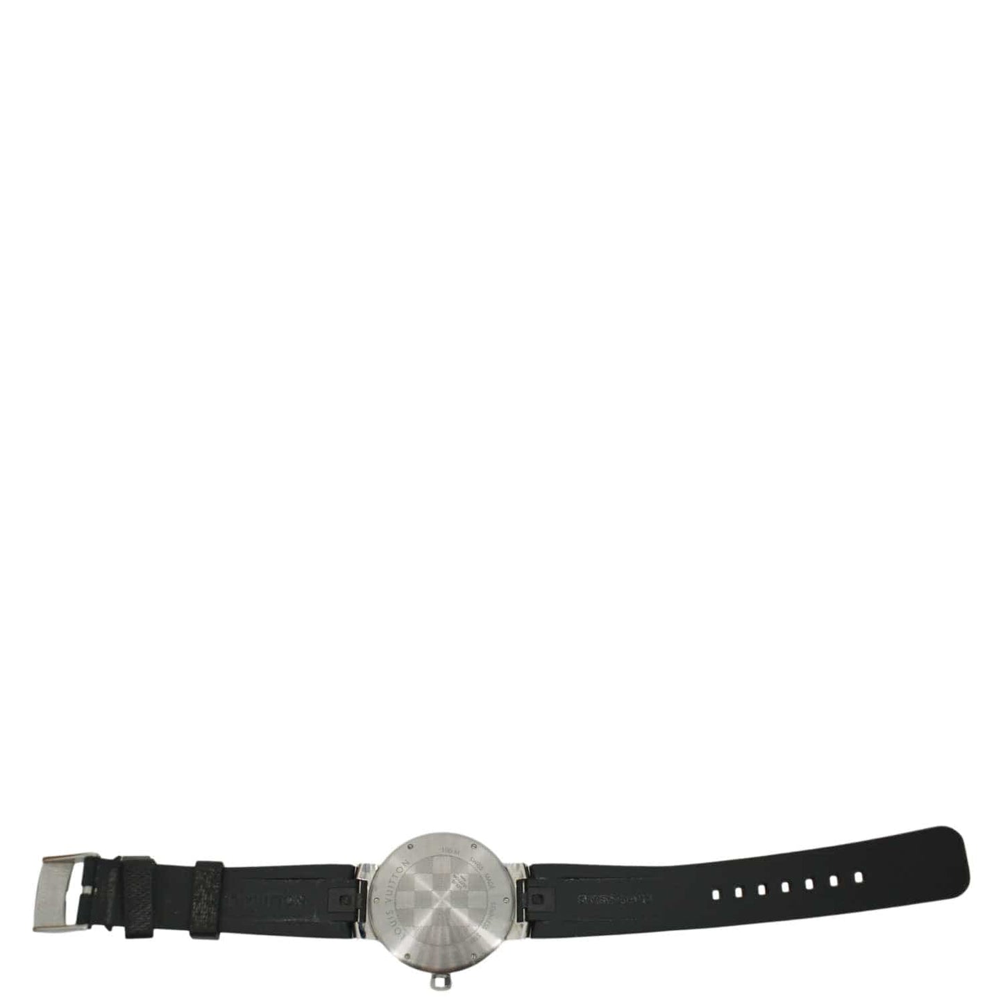 LOUIS VUITTON Icon Tambour Damier Graphite Rubber Strap Watch 30mm Black