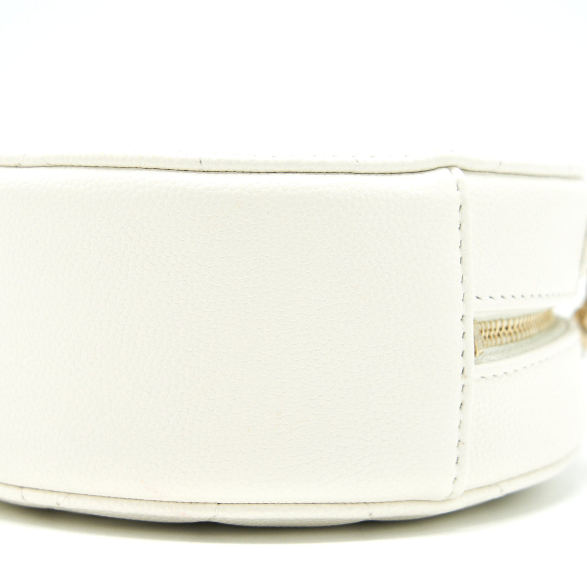 Chanel Round mini Bag Caviar white LGHW
