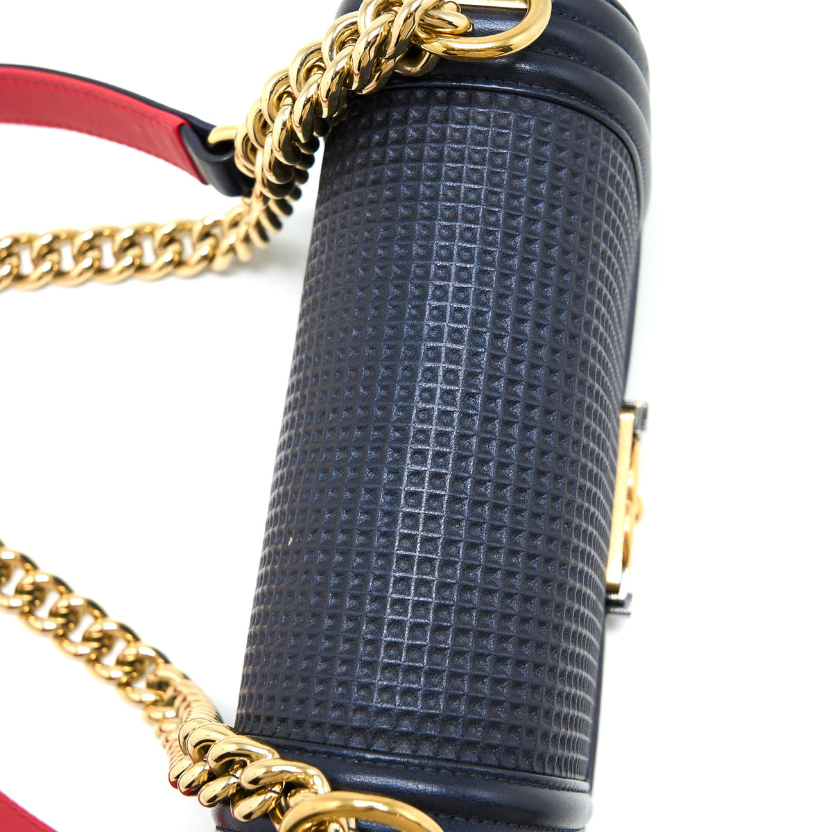 Chanel Small Boy Bag Lambskin Navy Multicolour Hardware