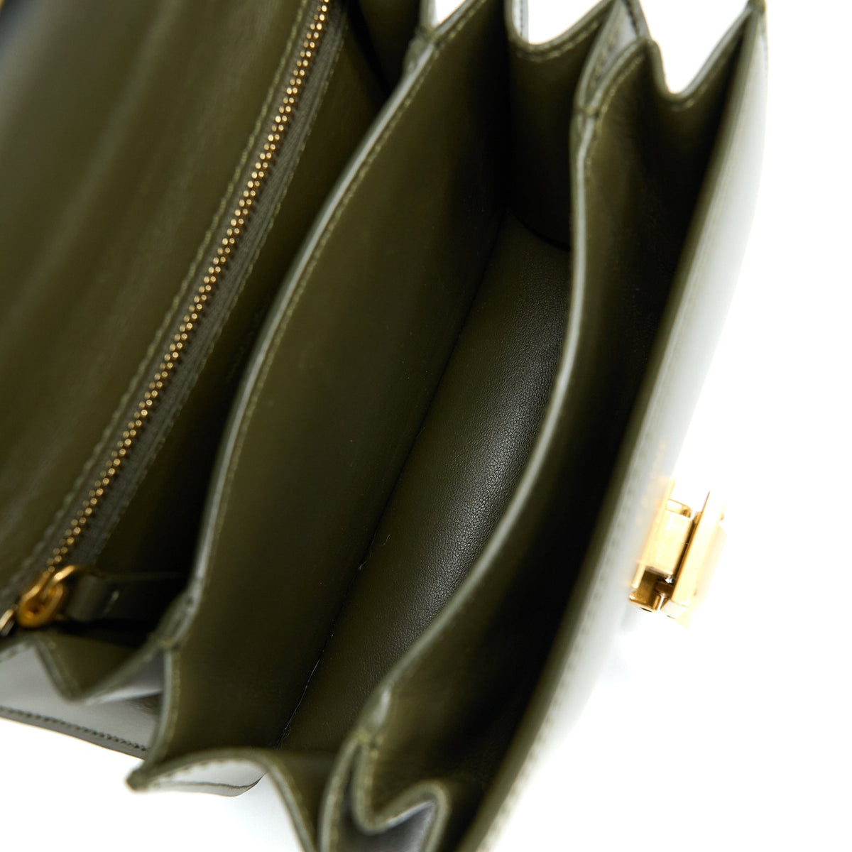 Celine Small Classic Bag Box Calfskin Army Green GHW