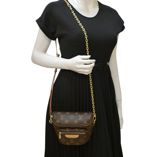 LOUIS VUITTON Mini Monogram Canvas Bumbag Brown
