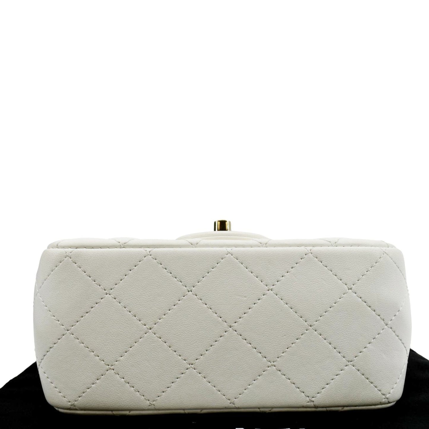 CHANEL Pearl Crush Mini Square Flap Leather Crossbody Bag White