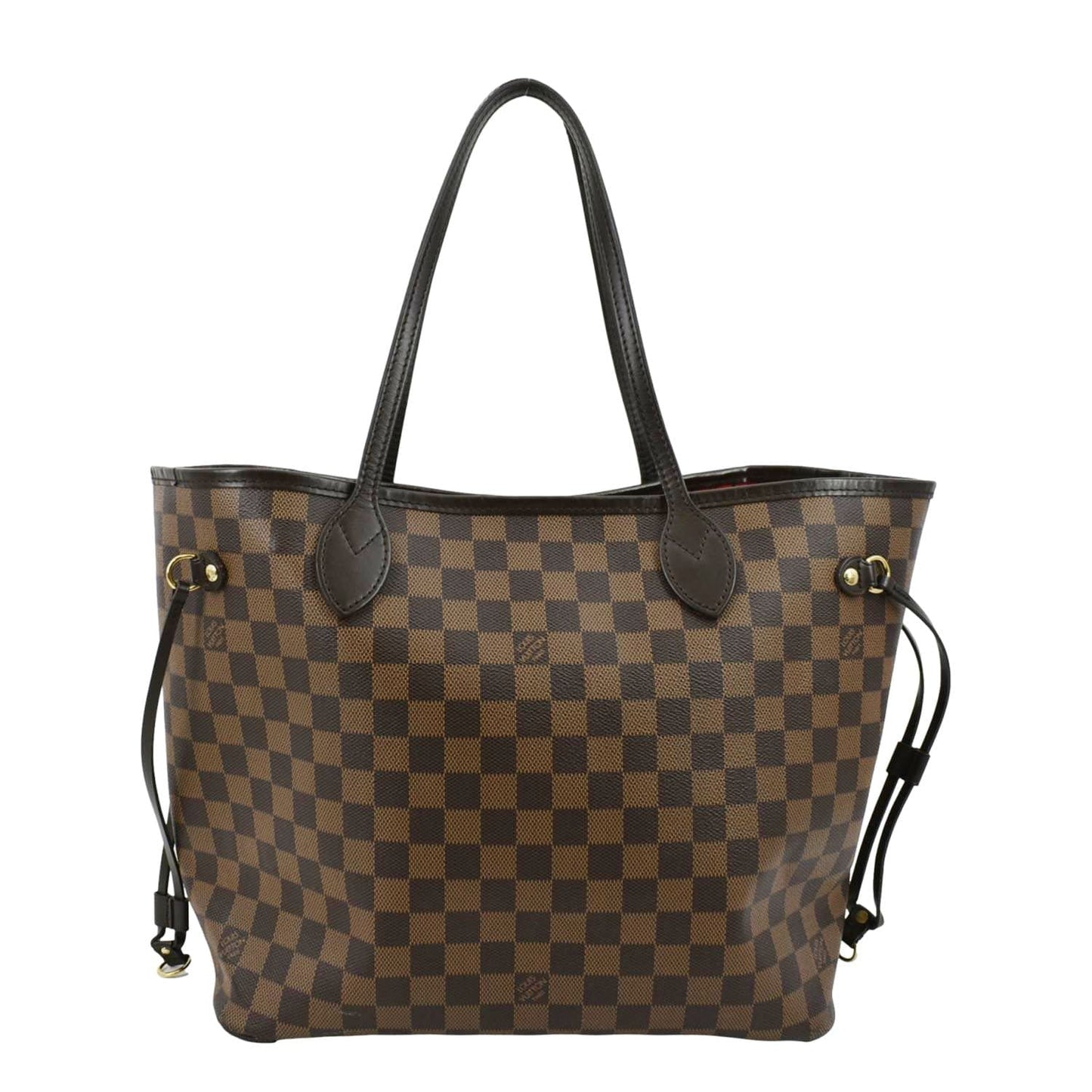 LOUIS VUITTON Neverfull MM Damier Ebene Tote Bag Brown