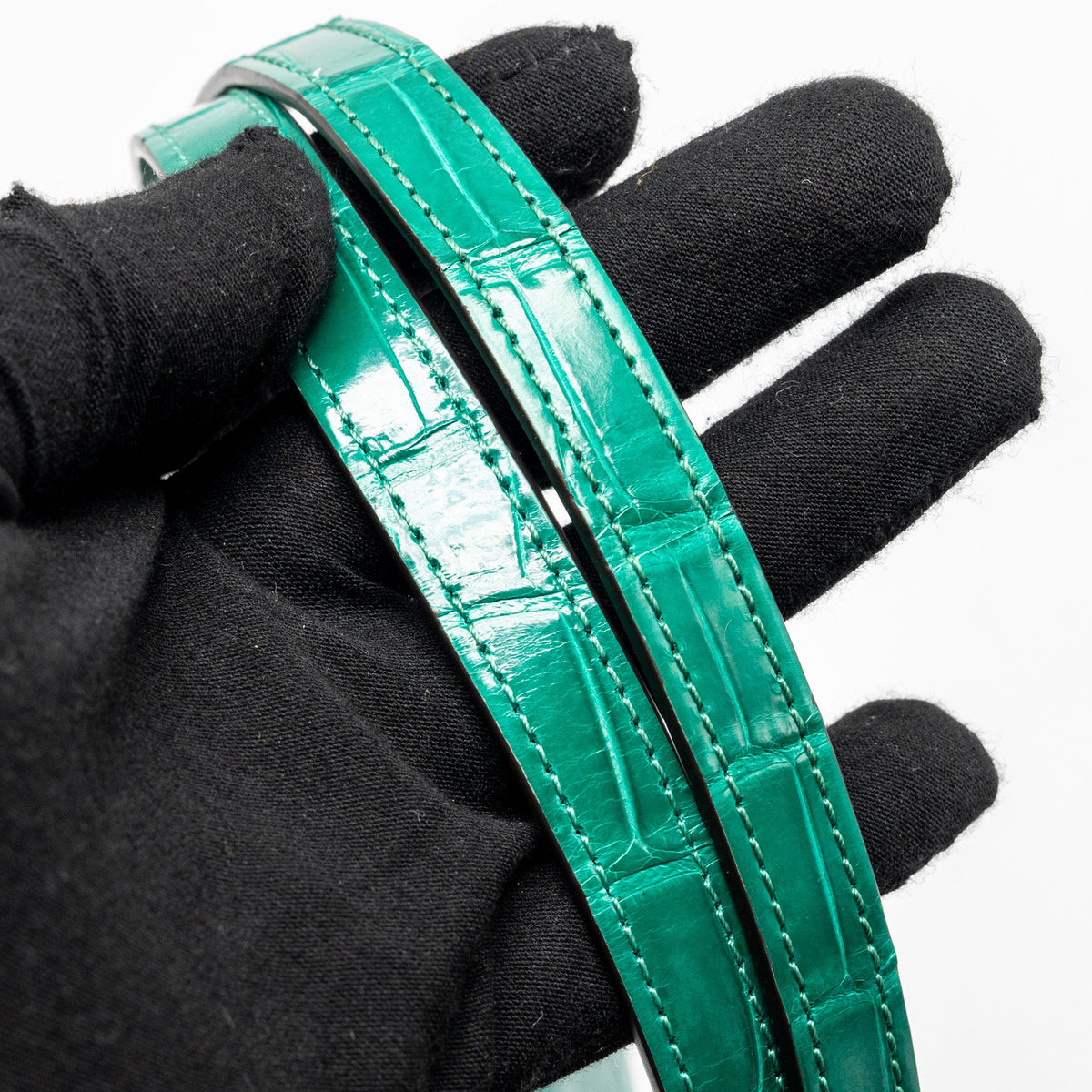 LOUIS VUITTON Padlock On Strap Crocodile Brillant Green GHW