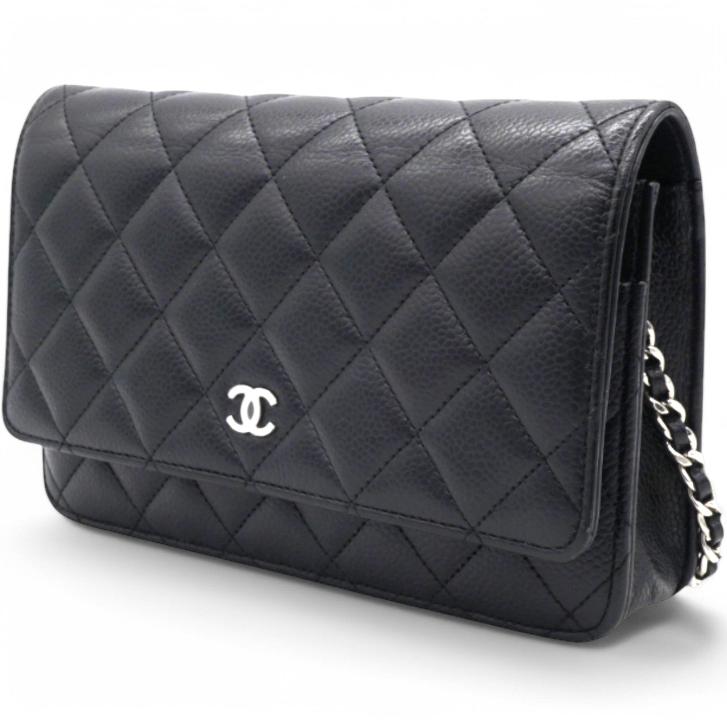 Chanel Caviar Quilted Wallet On Chain WOC Black NFC