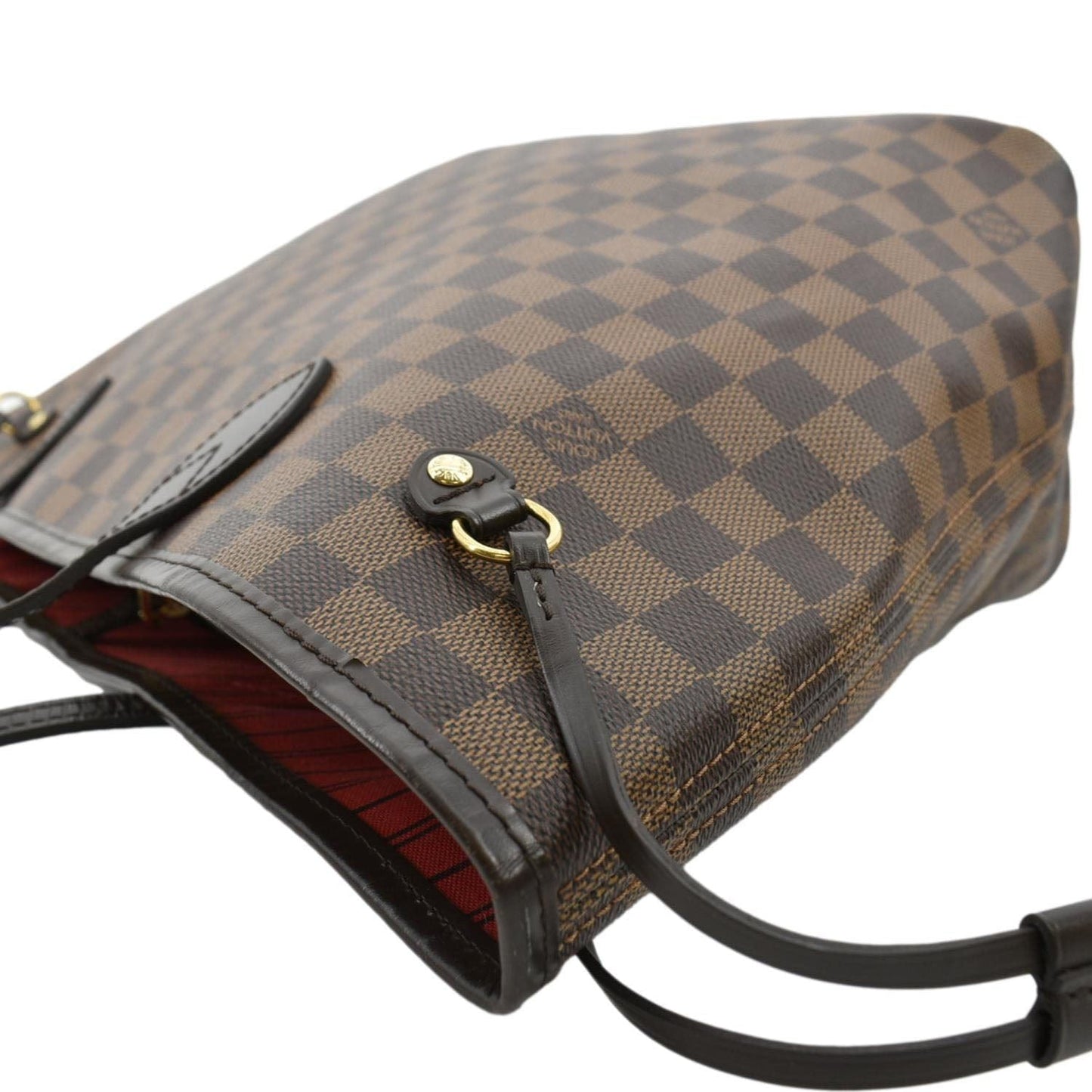 LOUIS VUITTON Neverfull MM Damier Ebene Tote Bag Brown