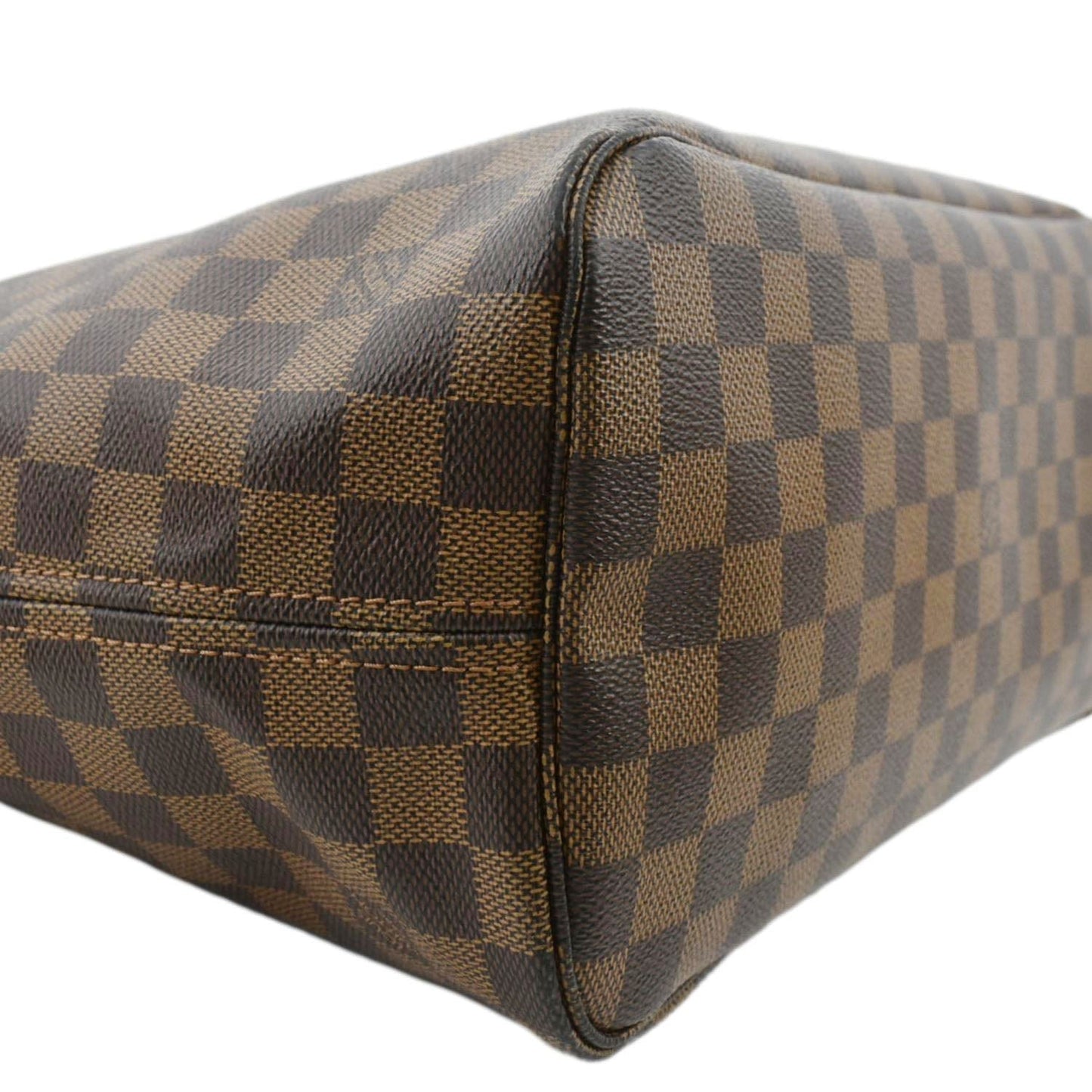 LOUIS VUITTON Neverfull MM Damier Ebene Tote Bag Brown