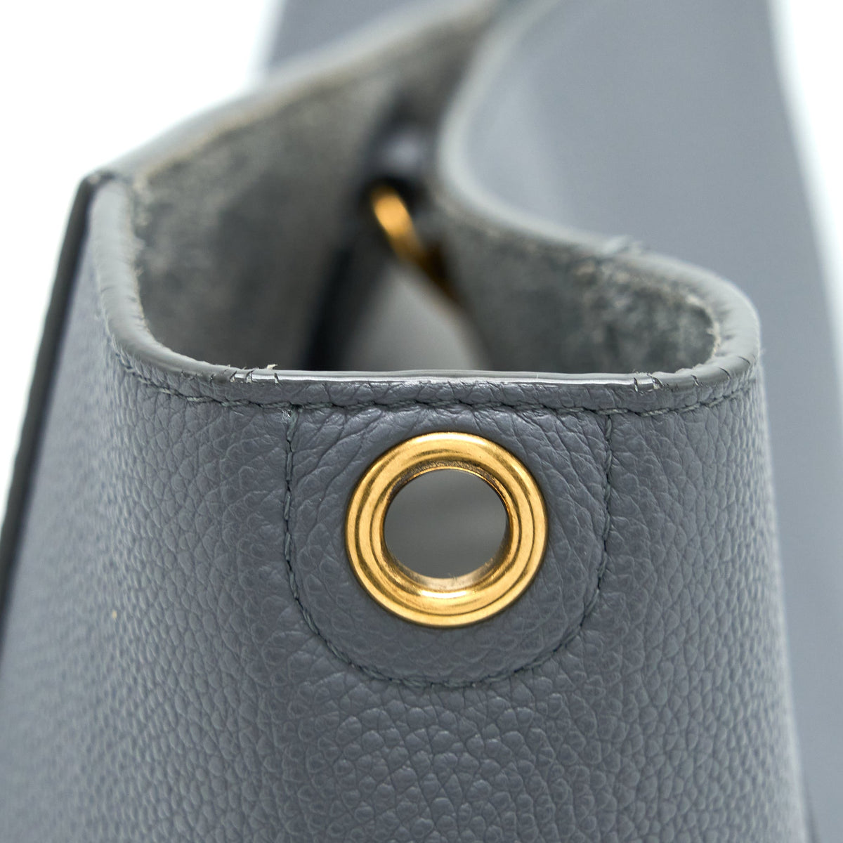 Celine Sangle Bucket Bag Calfskin Grey GHW