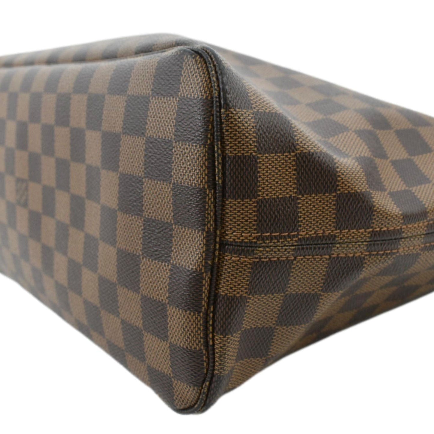 LOUIS VUITTON Neverfull MM Damier Ebene Tote Bag Brown
