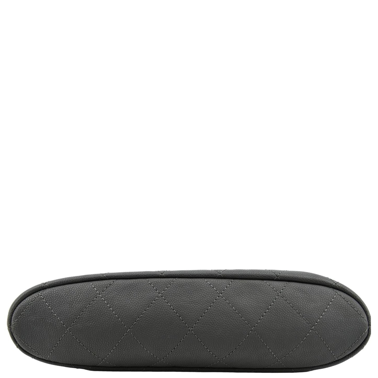 CHANEL Quilted Caviar Leather Shopping Tote Bag Dark Grey