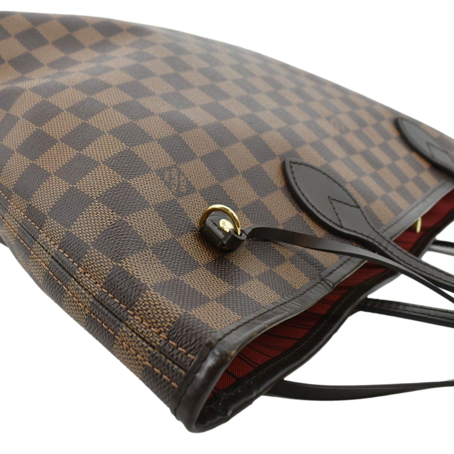 LOUIS VUITTON Neverfull MM Damier Ebene Tote Bag Brown