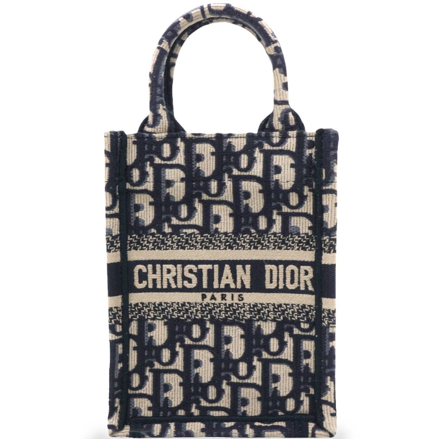 Dior Oblique Mini Book Tote Phone Bag Blue