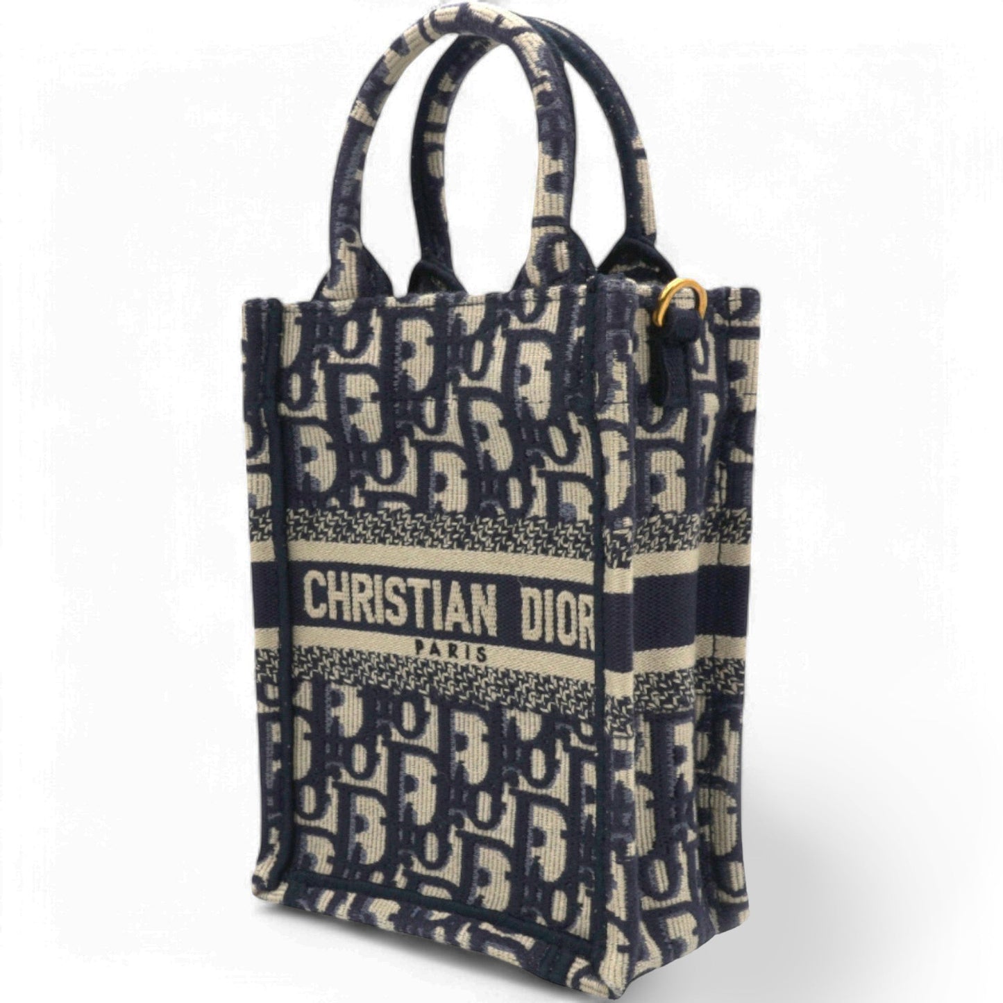 Dior Oblique Mini Book Tote Phone Bag Blue