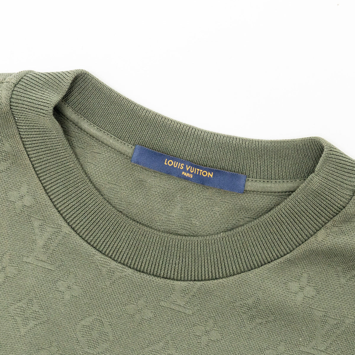 Louis Vuitton Size S Signature 3D Pocket Monogram T-Shirt Cotton Kaki Fonce
