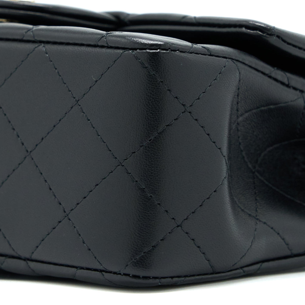 Chanel Top Handle Mini Rectangular Flap Bag Lambskin Black LGHW (Microchip)