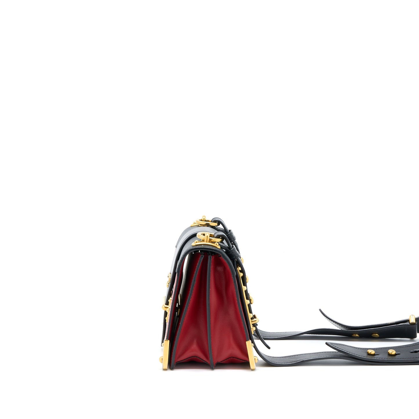 Prada Cashier Bag Calfskin Red /Black GHW