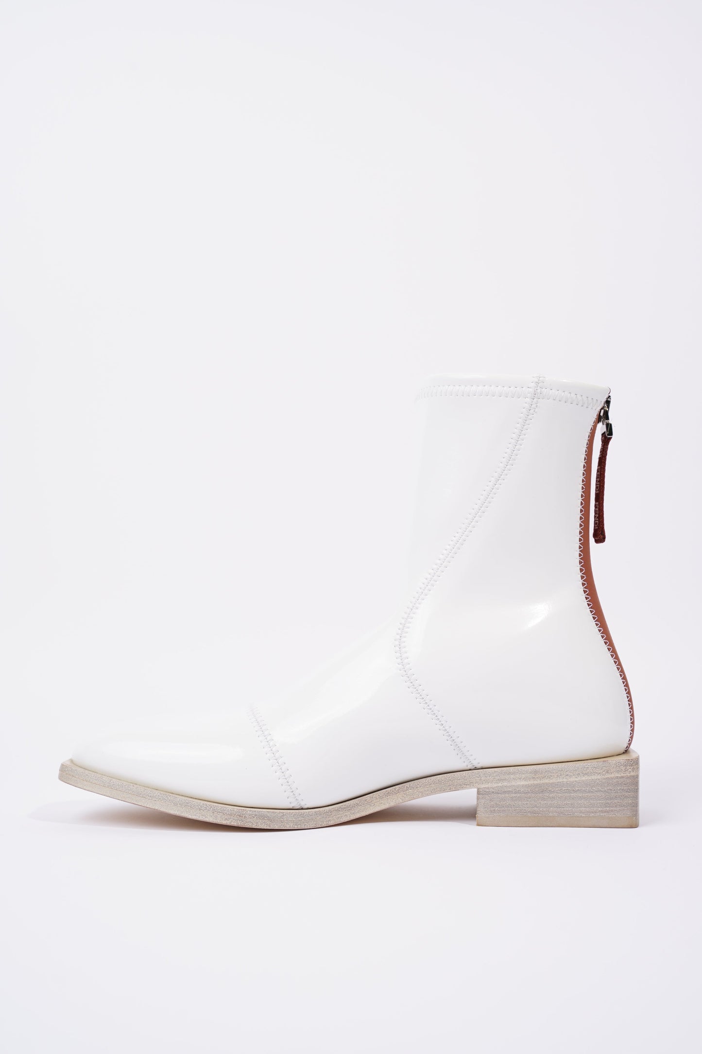 Fendi Womens Ankle Boot Patent White EU 38 / UK 5