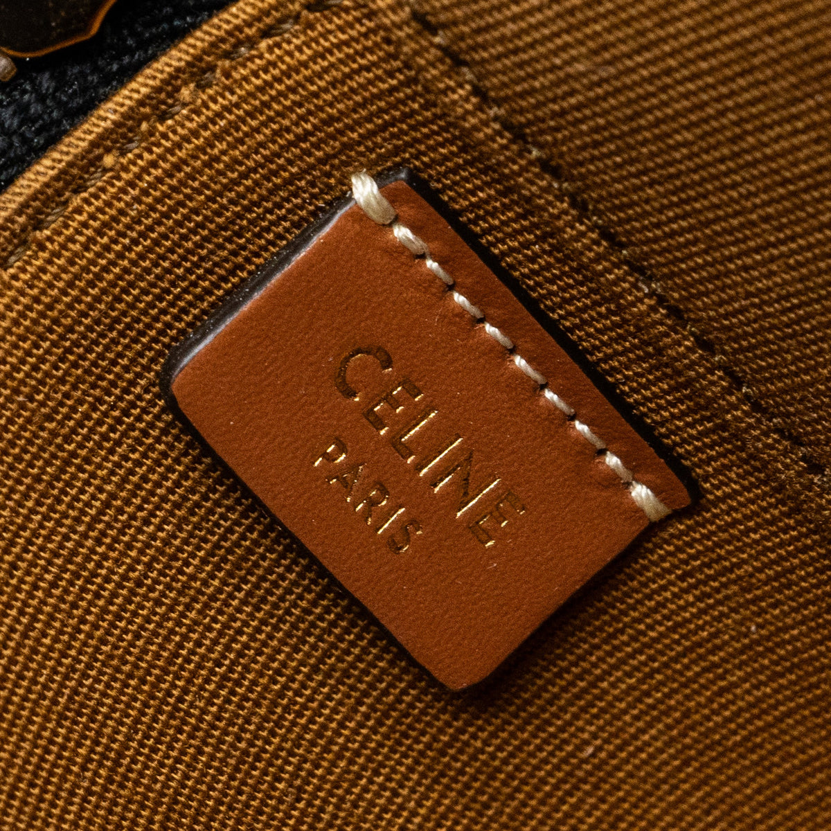 Celine Mini Vanity Case Triomphe Canvas/Calfskin Tan GHW