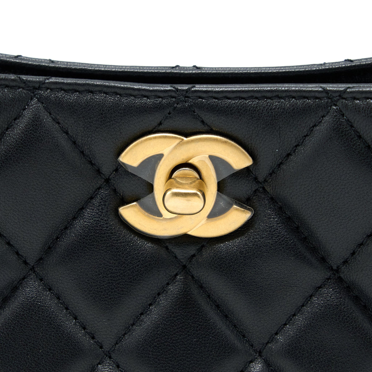 Chanel Pearl Crush Hobo Bag Lambskin Black GHW (Microchip)
