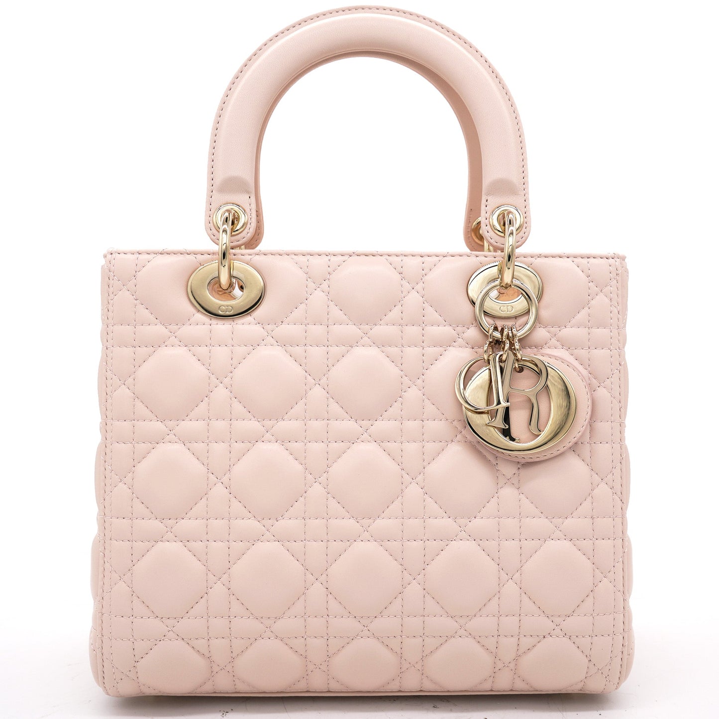Dior Light Pink Cannage Leather Medium Lady Dior Tote 2018
