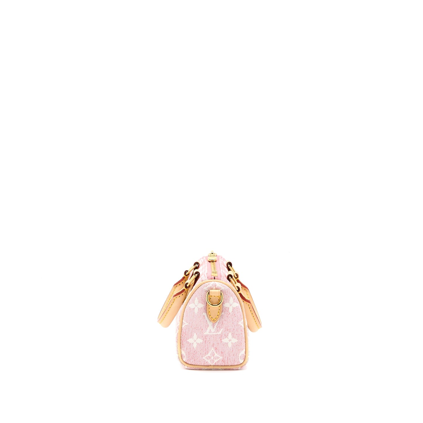 Louis Vuitton Nano Speedy Denim Monogram Pink GHW